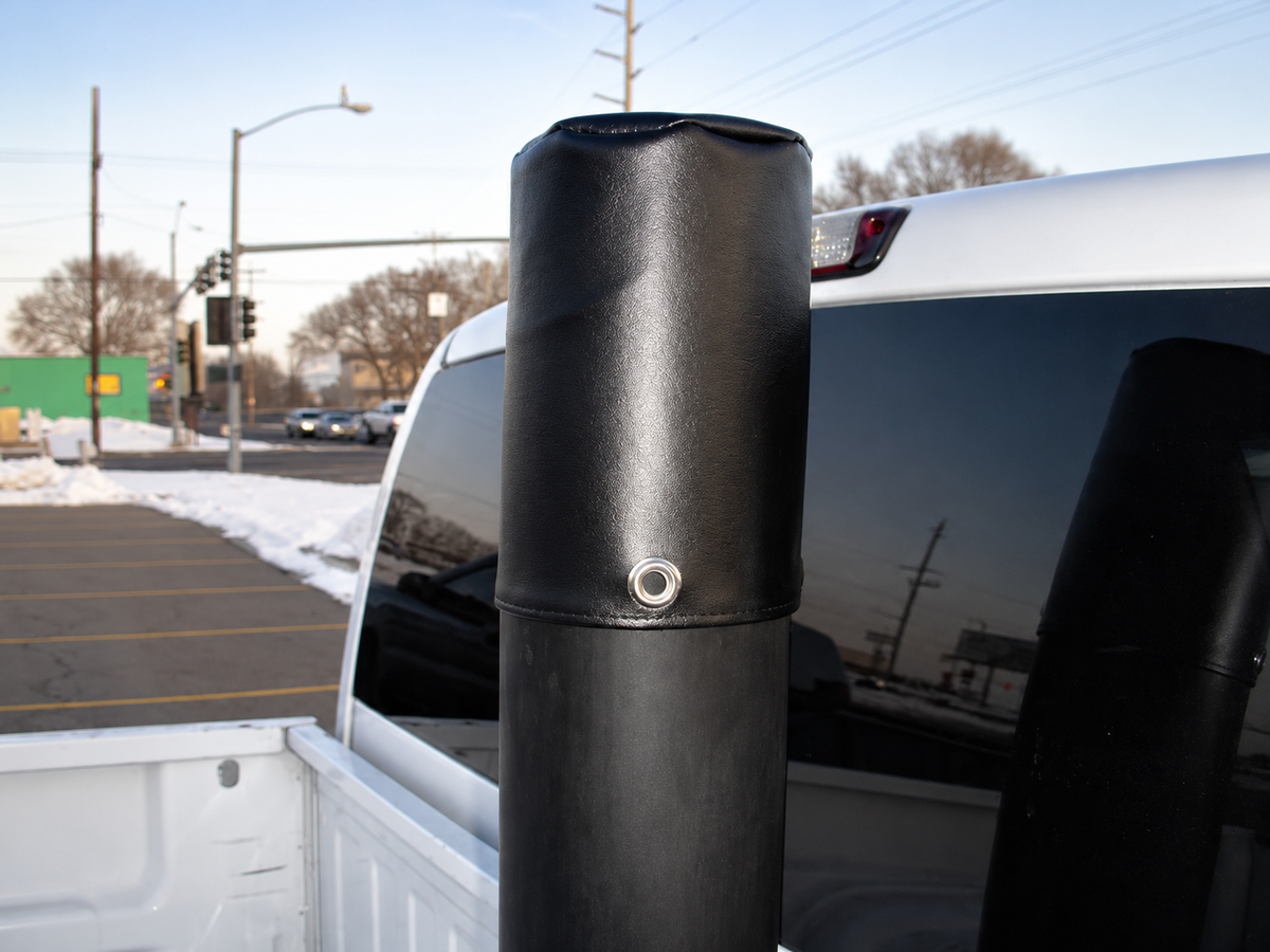 Heavy-duty vinyl diesel exhaust stack rain cover